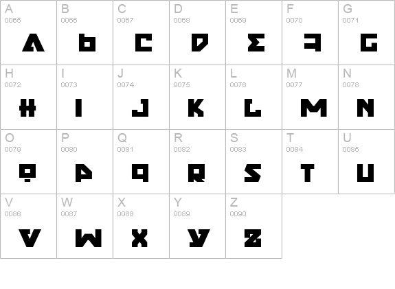 Nyet uppercase A-Z preview