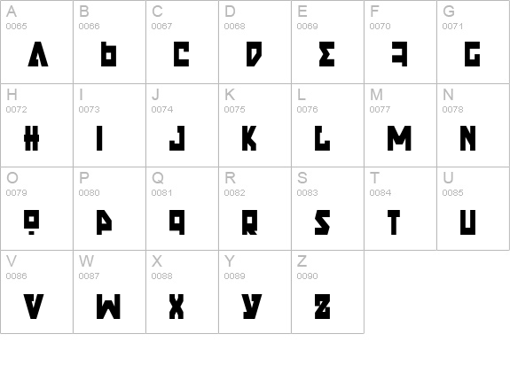 Nyet Condensed uppercase A-Z preview