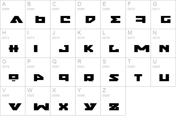 Nyet Expanded uppercase A-Z preview
