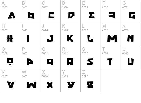 Nyet Grunge uppercase A-Z preview