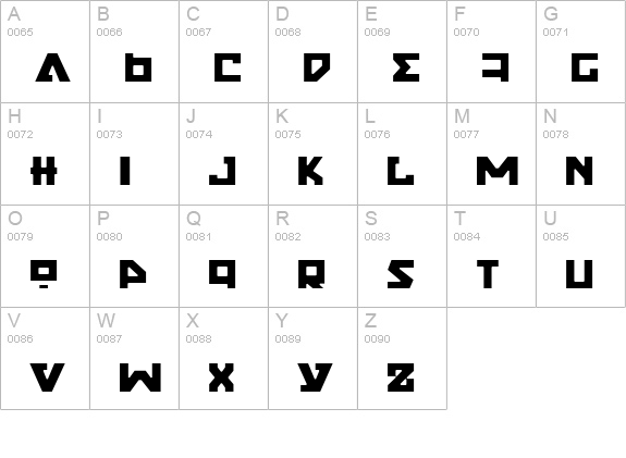 Nyet Light 2 uppercase A-Z preview