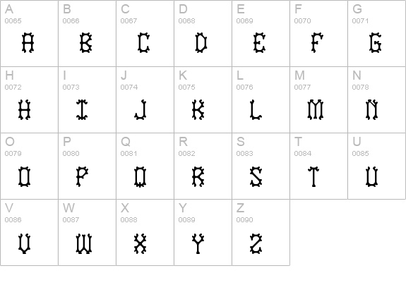 Nymonak BRK uppercase A-Z preview