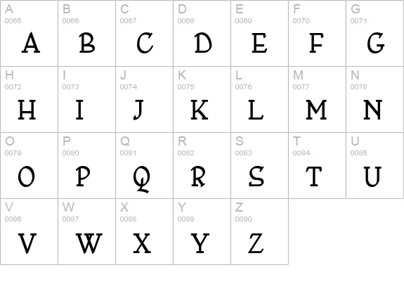 NympheBold uppercase A-Z preview