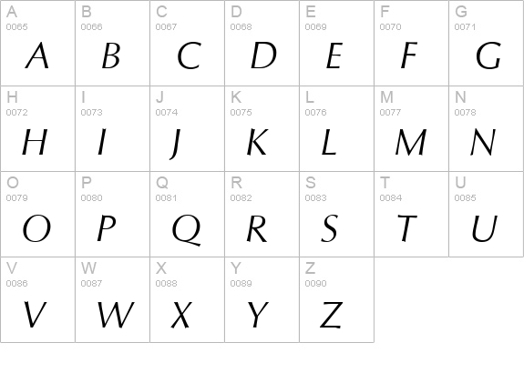 O801-Flare-Italic uppercase A-Z preview