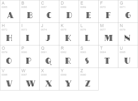 OakParksTripped uppercase A-Z preview