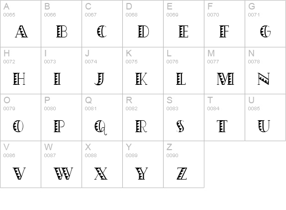 OakParkZiggy uppercase A-Z preview