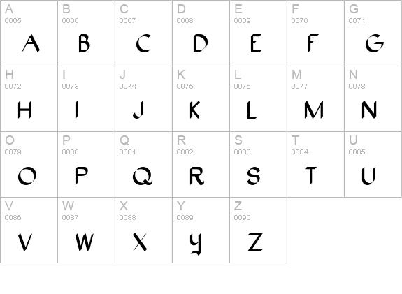 OakWood uppercase A-Z preview