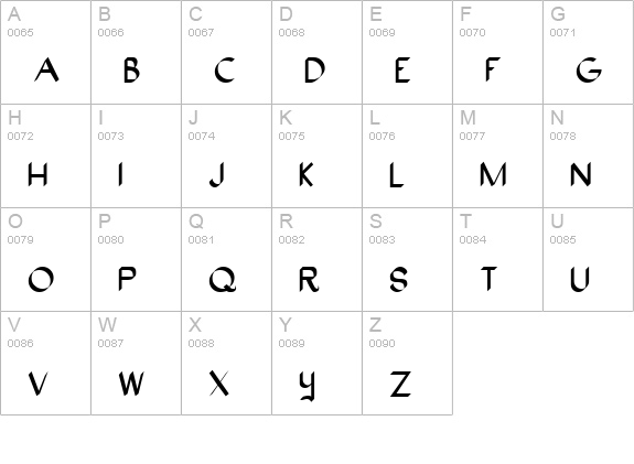 OakWood Regular uppercase A-Z preview