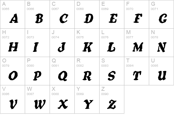 Oatmeal Italic uppercase A-Z preview