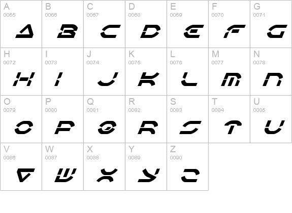 Oberon Deux Italic uppercase A-Z preview