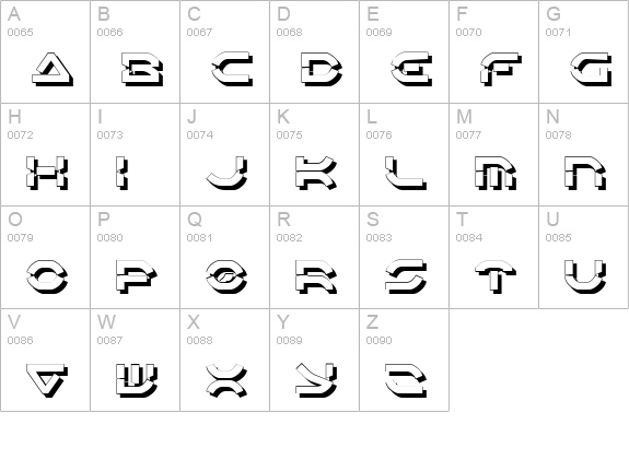Oberon Deux Shadow uppercase A-Z preview