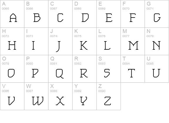 Oblique TextLight uppercase A-Z preview