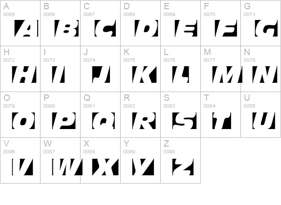 Obliquo uppercase A-Z preview