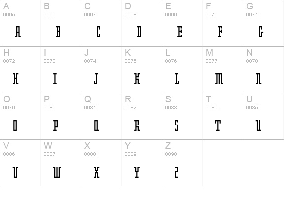 Oblong uppercase A-Z preview