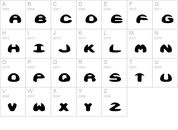 Obloquy Solid BRK uppercase A-Z preview