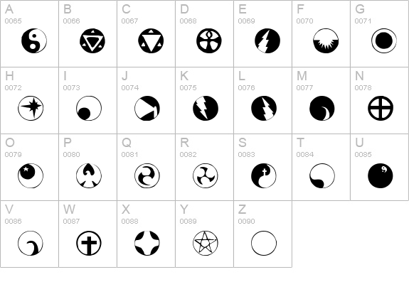 Obsidiscs uppercase A-Z preview