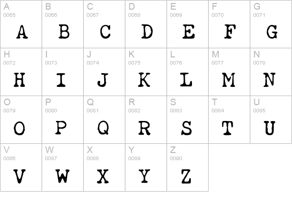 Obsolete uppercase A-Z preview