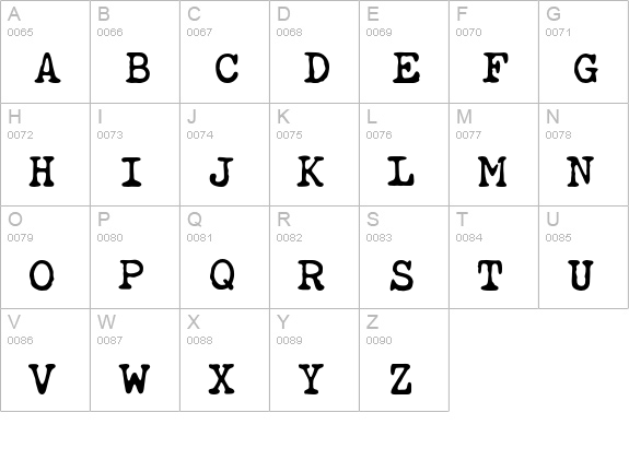 ObsoleteBold uppercase A-Z preview