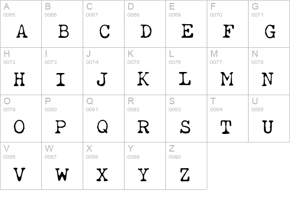 ObsoleteLight uppercase A-Z preview