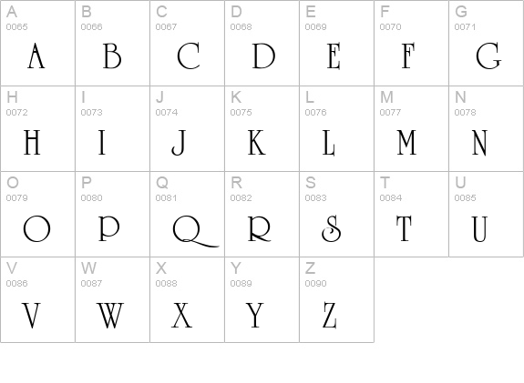 Occidental uppercase A-Z preview