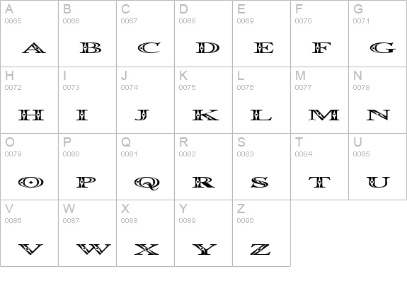 Occoluchi Spread uppercase A-Z preview