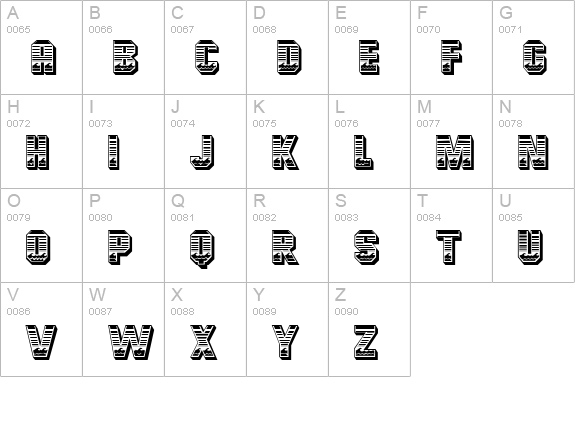 Ocean View MF Initials uppercase A-Z preview