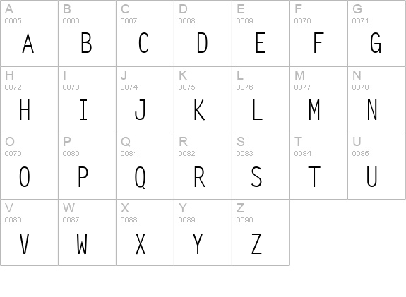 Ocelot Monowidth uppercase A-Z preview