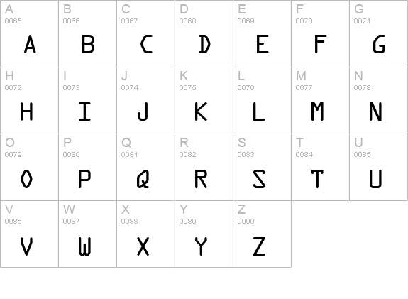 OCR A Extended uppercase A-Z preview