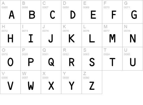 OCR B uppercase A-Z preview