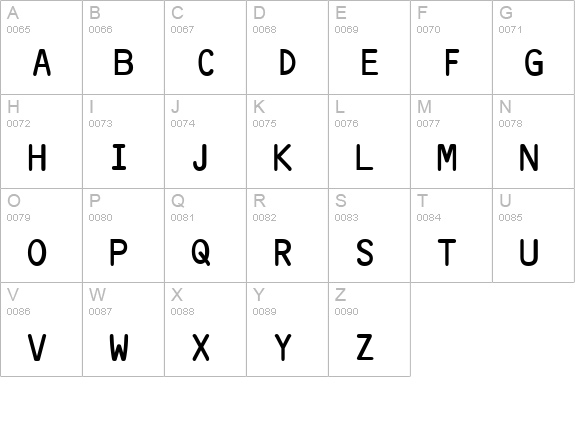 OCR-B-Regular uppercase A-Z preview