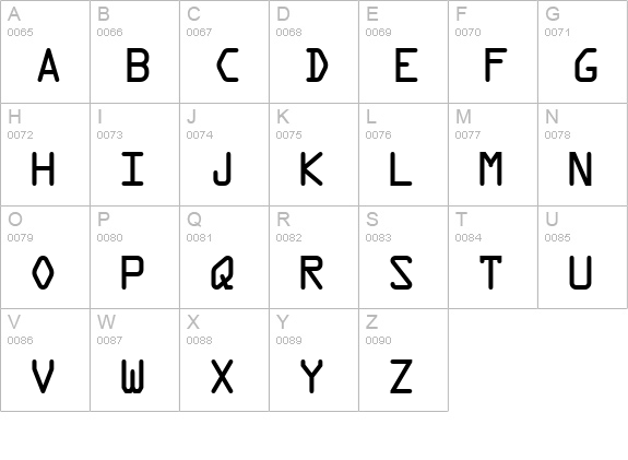 OCRAM uppercase A-Z preview