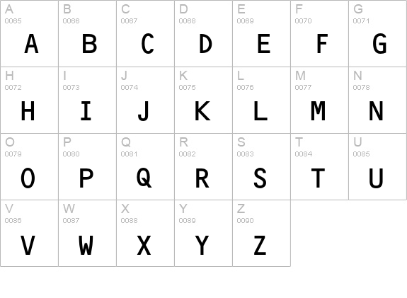 OCRB uppercase A-Z preview