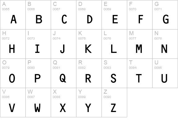 OCRBEF-Regular uppercase A-Z preview