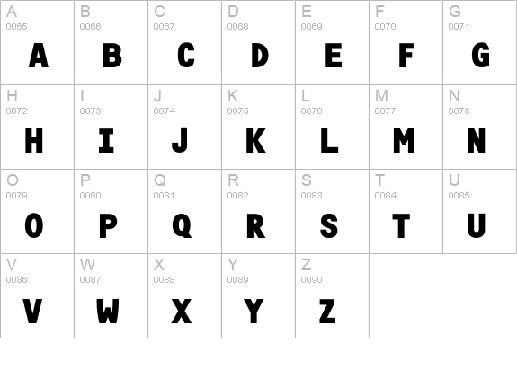OCRF-Bold uppercase A-Z preview