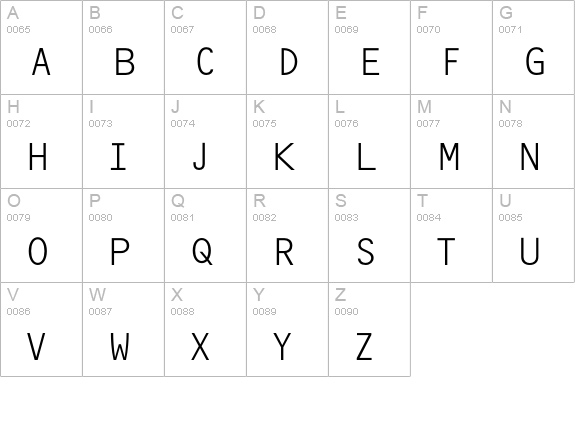 OCRF-Light uppercase A-Z preview