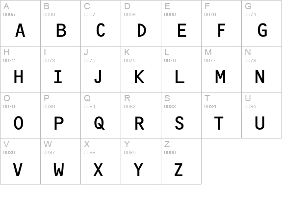OCRF-RegularOSF uppercase A-Z preview