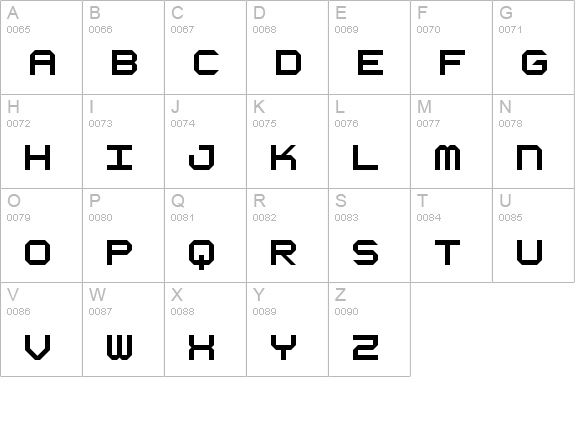 Octapost NBP uppercase A-Z preview