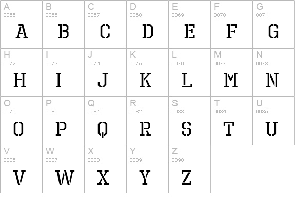 Octin Prison Rg uppercase A-Z preview