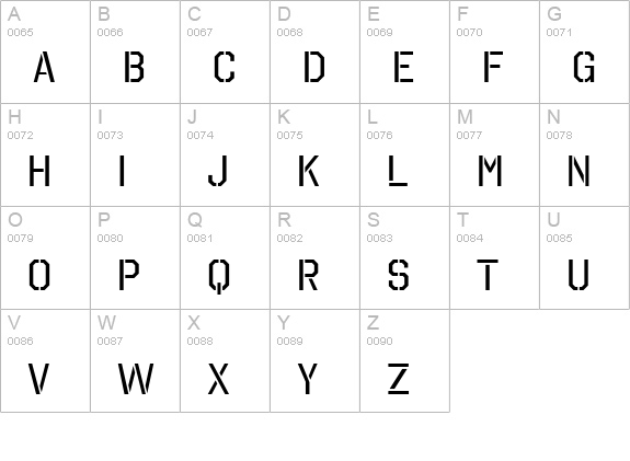 Octin Stencil Rg uppercase A-Z preview
