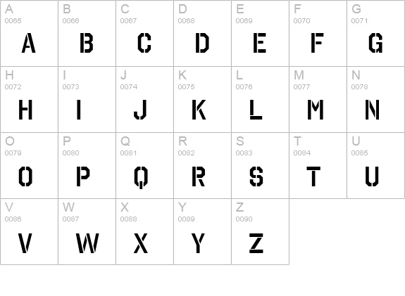 Octin Stencil Sb uppercase A-Z preview
