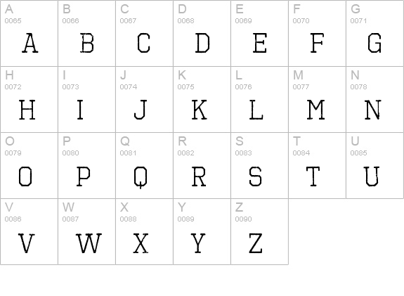 Octin Vintage Free uppercase A-Z preview