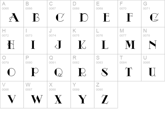 Odalisque NF uppercase A-Z preview
