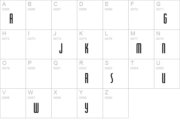 OdeonCondensedAlternate uppercase A-Z preview