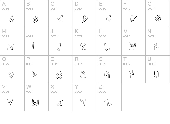 Odinson Outline uppercase A-Z preview