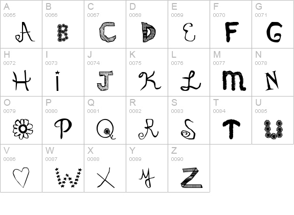 Oedipa Plain uppercase A-Z preview