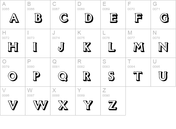 OetjenShadowDisplay uppercase A-Z preview