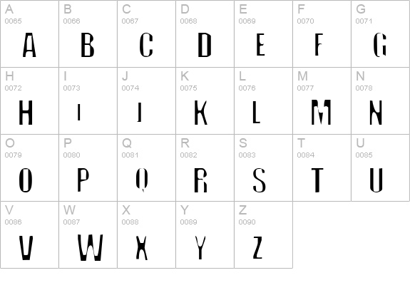 Off Normal uppercase A-Z preview