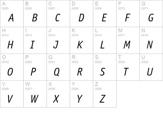 OfficinaSansEF-BookItalic uppercase A-Z preview