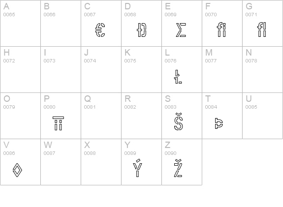 Offline-OutlineExpert uppercase A-Z preview