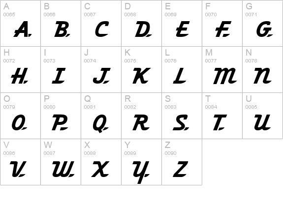 Ol'54 uppercase A-Z preview
